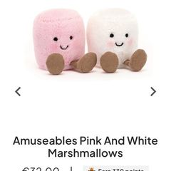 New JELLYCAT Amuseables Pink & White Marshmallows