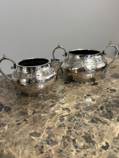 silver plated jug and bowl