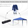 3 x 3M Garden Pop Up Gazebo Height Adjustable Marquee Party Tent Wedding Canopy with Carrying Bag, Blue Image 5