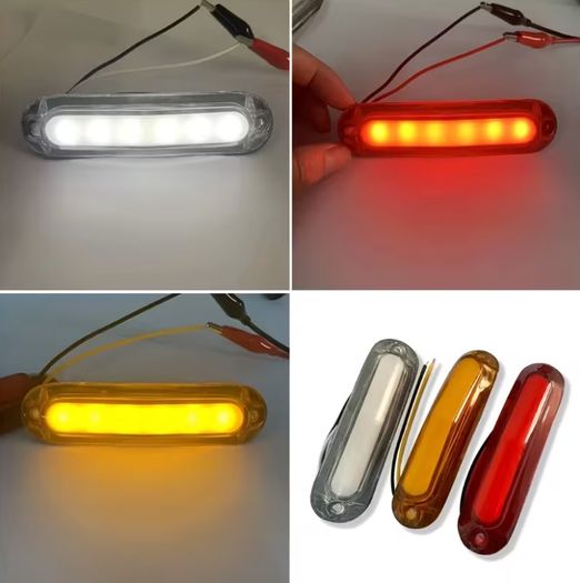 2pcs  LED Signal Light Strip, Red, Yellow, White Side Lights,