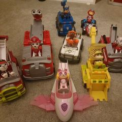 paw patrol figures and cars