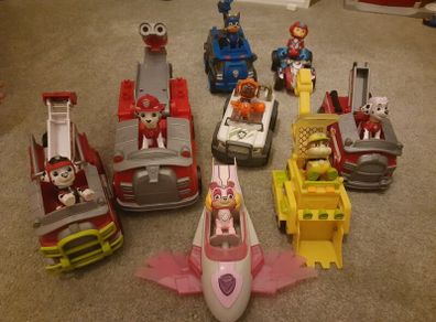 paw patrol figures and cars