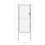 Garden Gate Galvanised Steel 105x225 cm Silver Image 5