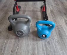 16kg, 8kg kettlebells