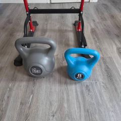 16kg, 8kg kettlebells