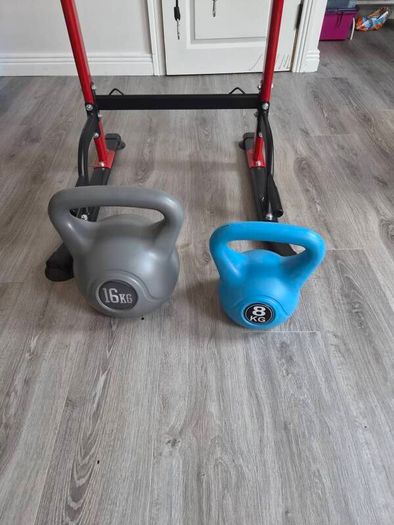 16kg, 8kg kettlebells