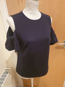 Ted Baker navy cold shoulder top size 2 uk10
