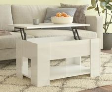 FREE EXPRESS SHIPPING Coffee Table High Gloss White 79x49x41 cm Engineered Wood