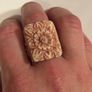 Large Vintage Hand Carved Ring Image 7