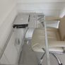 Glass Computer desk & cream leather office chair Image 4