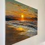 Original Oil Painting, Seascape Wall Art, Sunset Sea Large Art, Ocean Large Wall Art 60/80 Cm Image 7