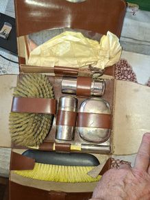 Beautiful Old Men's Travel Grooming Kit, likely from the 1940s in Original Case Postage Available or Collection