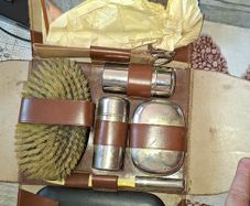 Beautiful Old Men's Travel Grooming Kit, likely from the 1940s in Original Case Postage Available or Collection