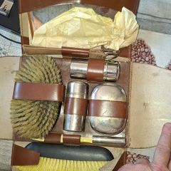 Beautiful Old Men's Travel Grooming Kit, likely from the 1940s in Original Case Postage Available or Collection