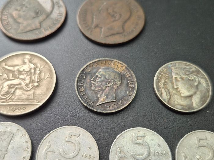 Italian coins, including silver example