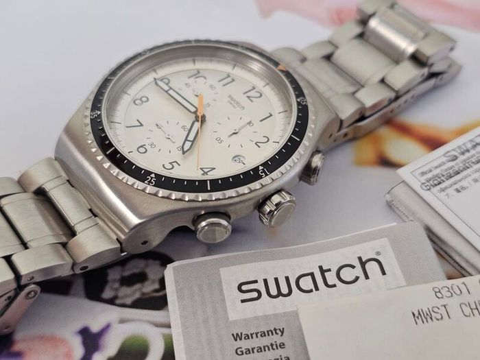 Swiss Made Swatch Irony Chronograph Minimalistic Discontinued Collectable Swiss Watch Swatch
