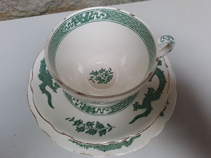 Antique Royal Cauldon cup, saucer and cake plate