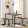 Bench for Dining Room Bench, 120 x 30 x 46.5 cm, Kitchen Bench, Dining Bench in Industrial Design, Sturdy Metal Frame, Easy to Assemble, for Kitchen, Living Room, Entrance, Bedroom Image 2