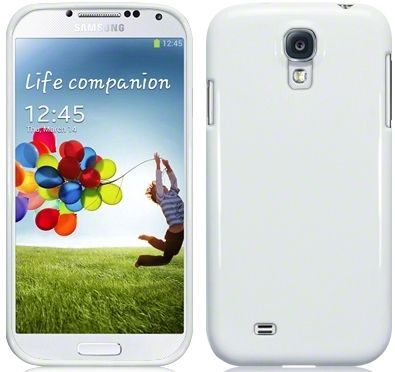 New Samsung I9500 Galaxy S4 Tpu Gel Case Solid Black / Solid White With Free Screen Protector