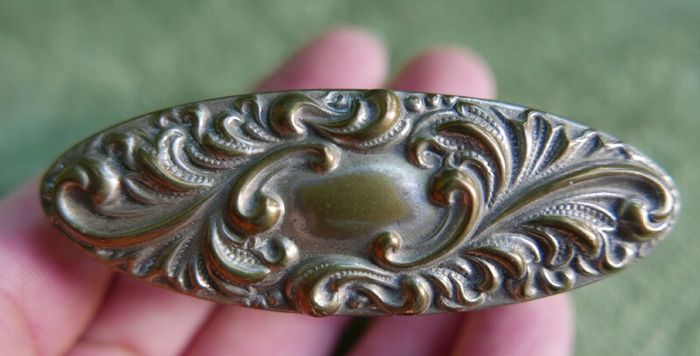 Antique Edwardian Glass Trinket Dish Silver Plate Embossed Lid