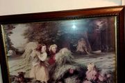 Large vintage picture in wooden frame