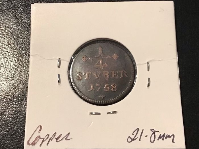 German State Wied Runkel 1758 Quarter Stuber