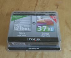 Genuine Lexmark 36XL & 37XL Ink Cartridges Twin Pack Black & Colour High Yield Brand New Sealed