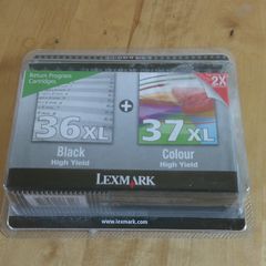 Genuine Lexmark 36XL & 37XL Ink Cartridges Twin Pack Black & Colour High Yield Brand New Sealed