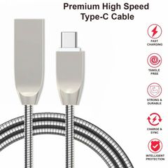 Metal Type C USB C Charger Cable for Galaxy S8 S9 S10 Plus A51 A71 A41 Huawei LG