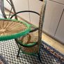 Vintage three-tier wicker and rattan display stand Image 4