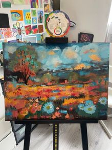 Colourful Landscape Acrylic Painting on Canvas - 45x60cm