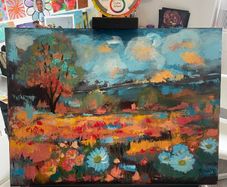 Colourful Landscape Acrylic Painting on Canvas - 45x60cm