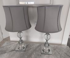 Two silver grey lamps