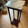 Plant pot table, wooden, marble top Image 2