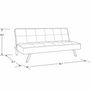 Light grey Folding 3-Seater Sofa Bed. Image 4