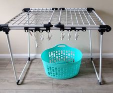 Clothes Drying Rack & Large Laundry Basket Set