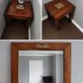 Full set solid heavy wood- dinning table/chairs, book cabinet, coff table, mirror, side tables Image 5