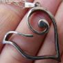 925 Sterling Silver Open Heart, Heart Pendant and Necklace length 10" - 4,0g Image 2