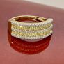 Gold Natural Yellow Diamond and White Diamond Ring Image 9