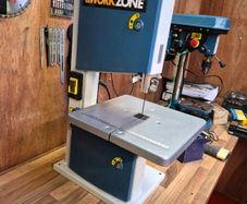Band saw, magnifying glass with light and scroll s