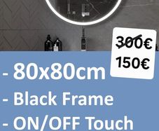 LED Bathroom Mirror Fogless Demister 80x80cm