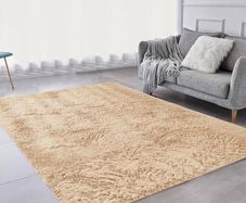 NEW SALE | Rugs Living Room - Modern Beige Area Rug for Bedroom Non Slip - Super Soft Fluffy Shaggy Thick Pile Small Rug Non-Shedding - Easy to clean, 50cm x 80cm