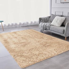 NEW SALE | Rugs Living Room - Modern Beige Area Rug for Bedroom Non Slip - Super Soft Fluffy Shaggy Thick Pile Small Rug Non-Shedding - Easy to clean, 50cm x 80cm