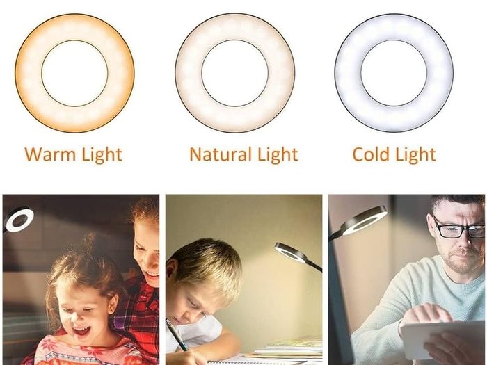 SALE |  USB LED Desk Lamp Clip On Light, Clip on Reading Light 48 LED 3 Light Mode 10 Dimmable Brightness, 360 Dwgree Flexible Gooseneck Clip Lamp for Reading Studying Headboard Bedroom Lighting