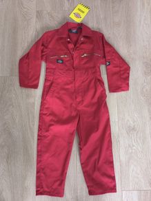 Dickies Redhawk Kids Red Coveralls Boilersuit mechanic handyman Age 5 6