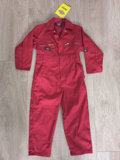 Dickies Redhawk Kids Red Coveralls Boilersuit mechanic handyman Age 5 6