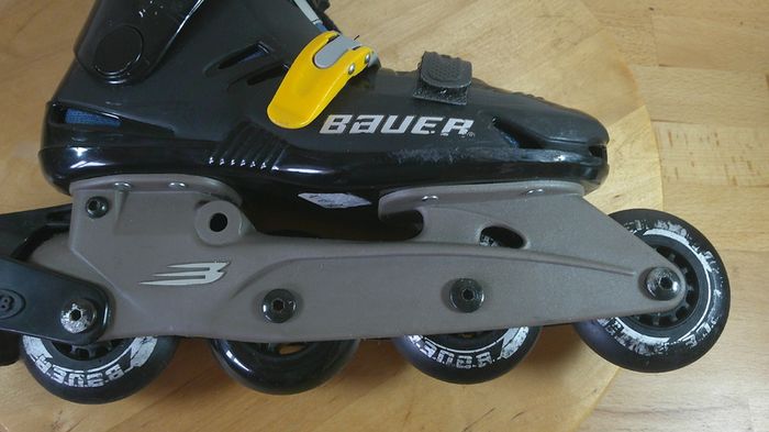 Bauer MVB Inline Skates Rollerblades Black/Yellow Junior / Small AdultUK 3 EU 36 Retro