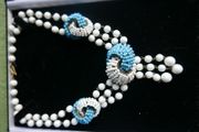 Vintage Beaded Crystal with Spiral Rope Necklace