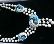 Vintage Beaded Crystal with Spiral Rope Necklace
