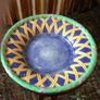 Big Majolica high relief colourful planter with tray Image 2